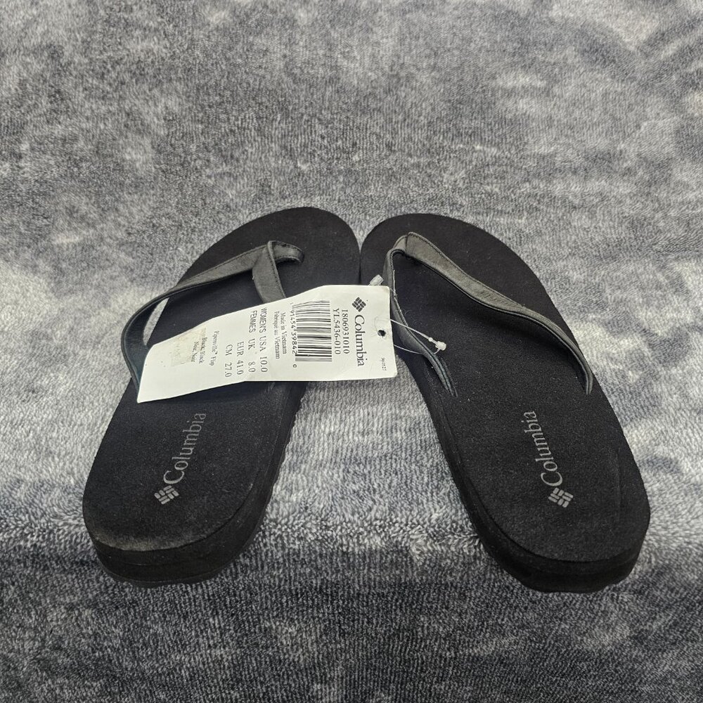 Columbia Pipersville Flep Flop Shoes womens 10 black post toe NEW - Picture 10 of 12